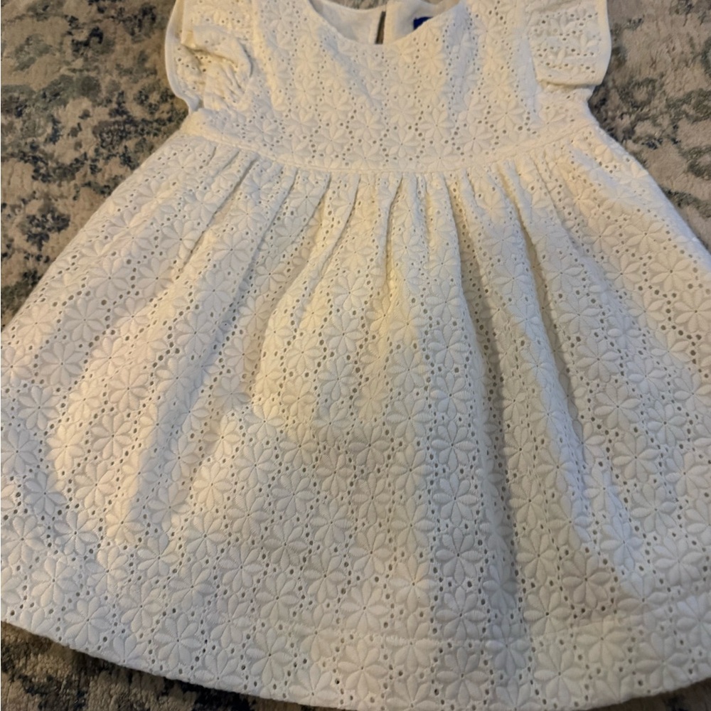 Charming White Eyelet Kids Dress